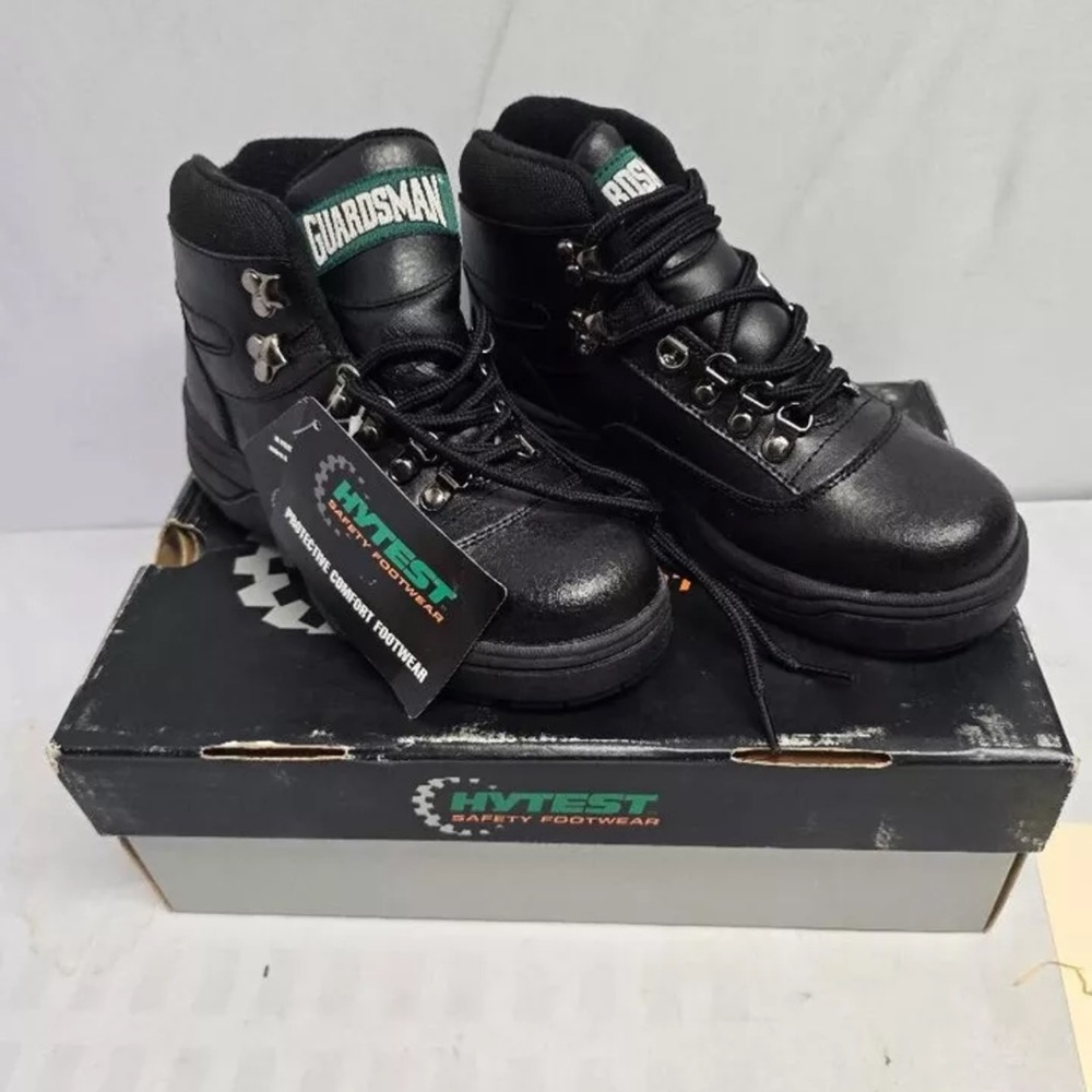 Hytest Black Electrical Steel Toe Boot Size 7 Women